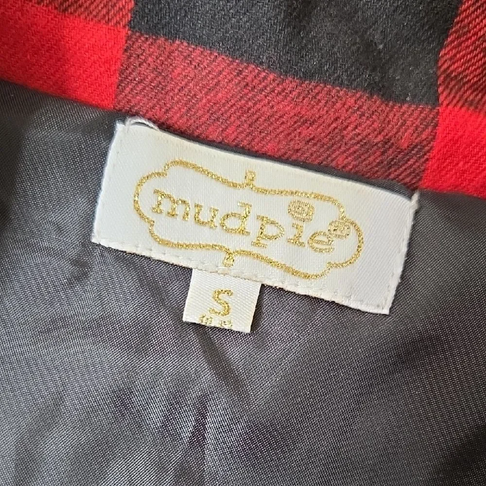 Mud Pie Red and Black Checkered Vest